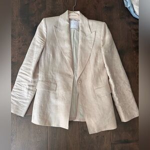 Mango 100% linen suit jacket